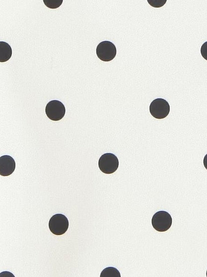 Polka Dots Ruffled Lapel Long Sleeves Blazer