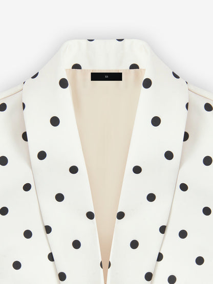 Shawl Collar Long Sleeves Polka Dots Business Casual Blazer