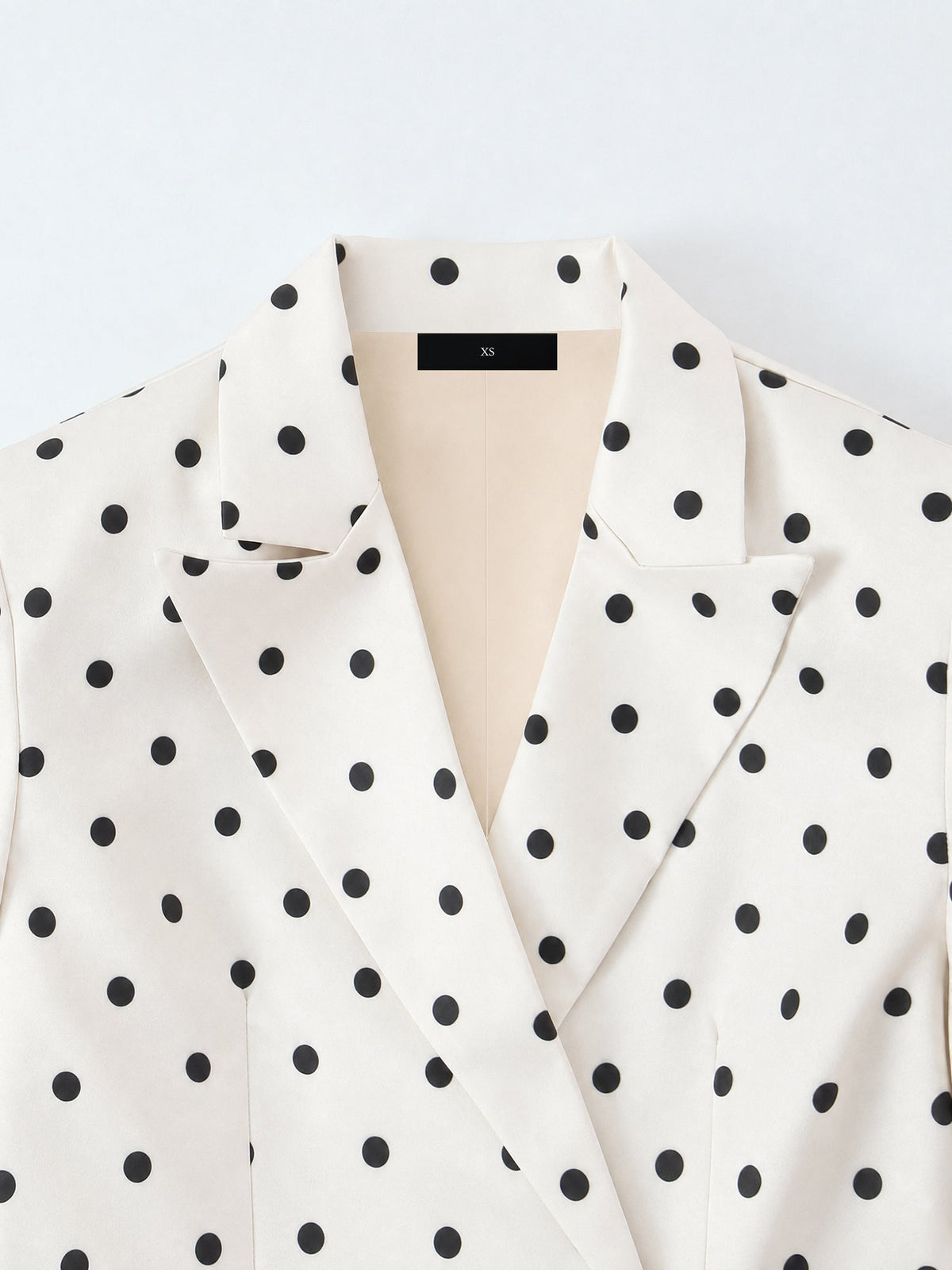 2 Pieces Polka Dots Cropped Blazer & Mini Skirt Suit Set