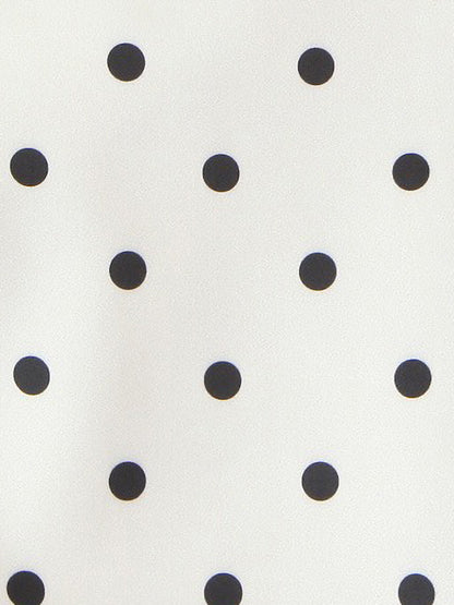 2 Pieces Polka Dots Cropped Blazer & Mini Skirt Suit Set