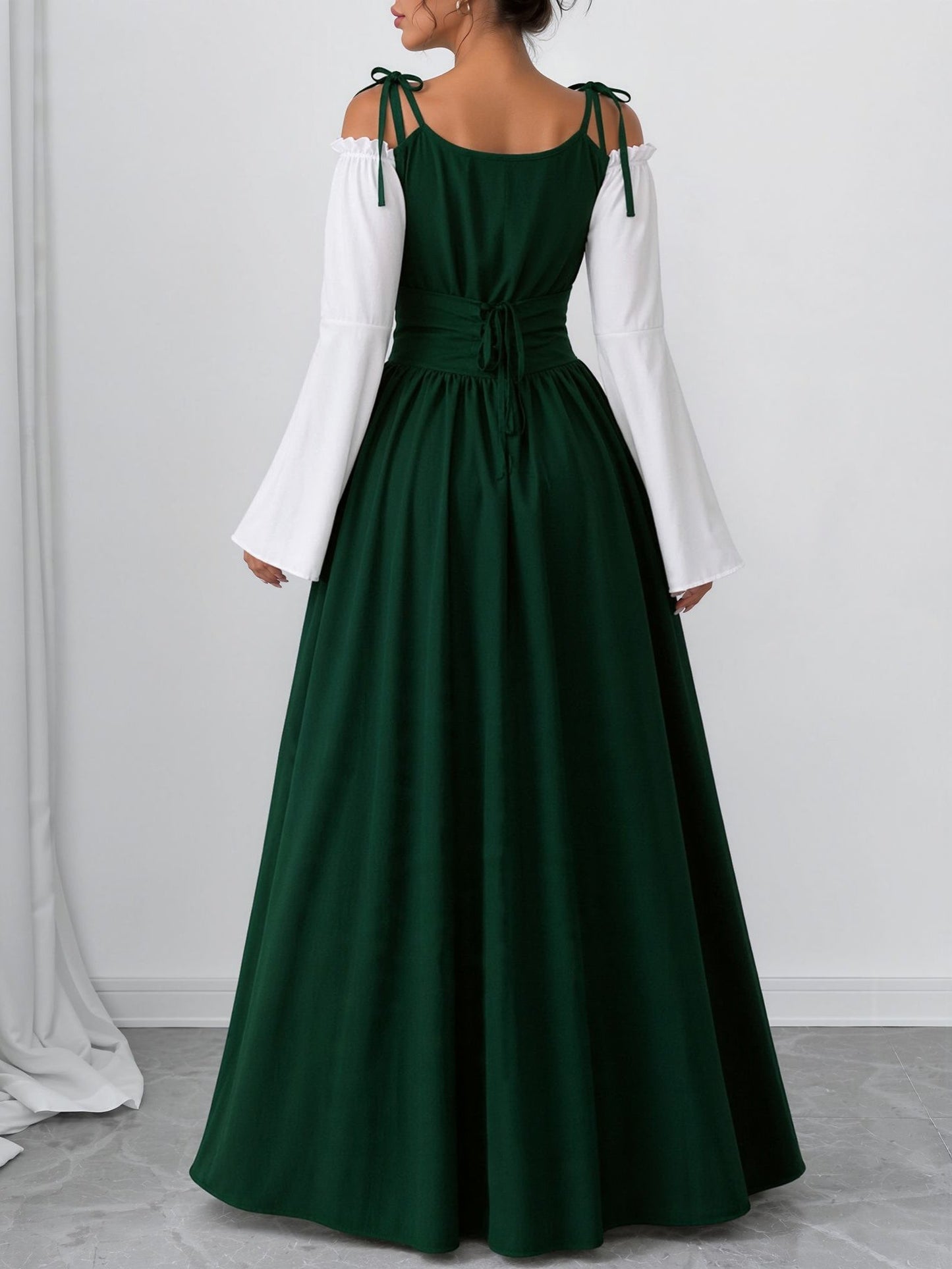 Halloween Costume Colorblock Retro Renaissance Dress