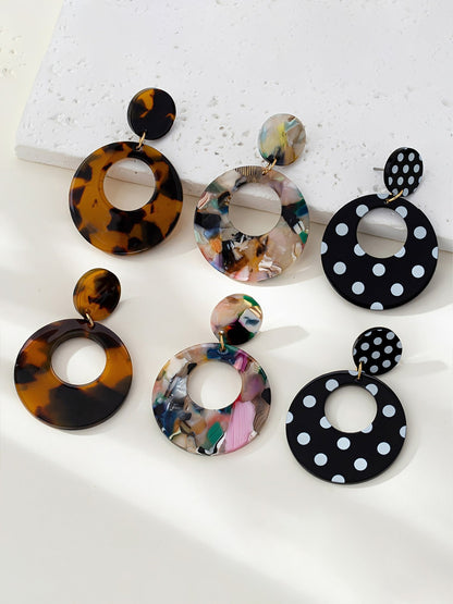 Minimalist Round Shape Acrylic Earrings
