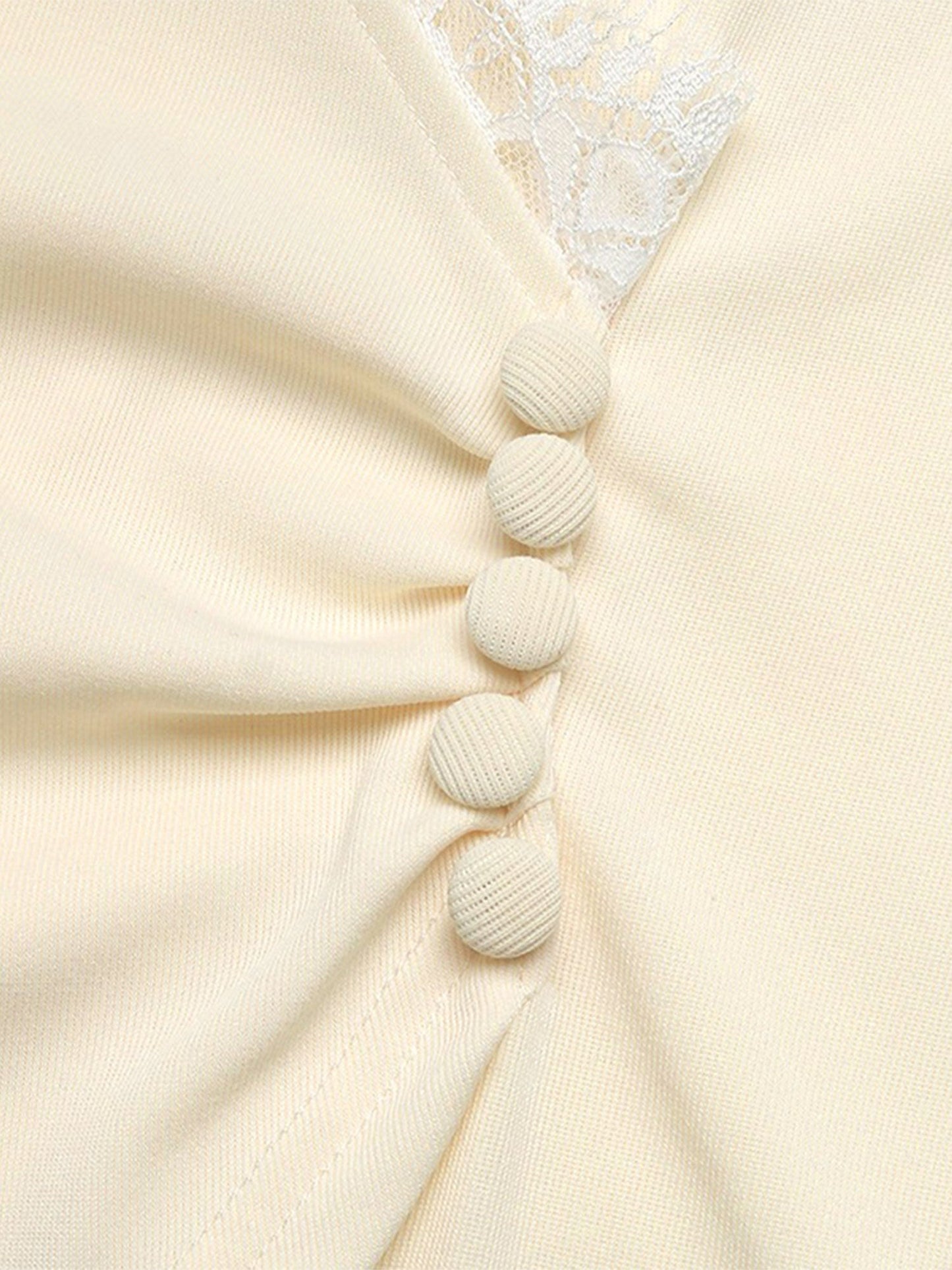 Lace Asymmetrical Hem Solid Color Long Sleeve Top