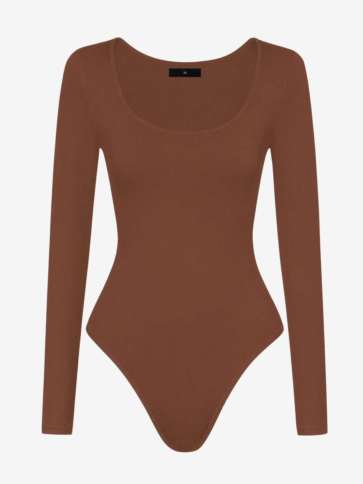 Solid Color Long Sleeves U Neck Casual Bodysuit
