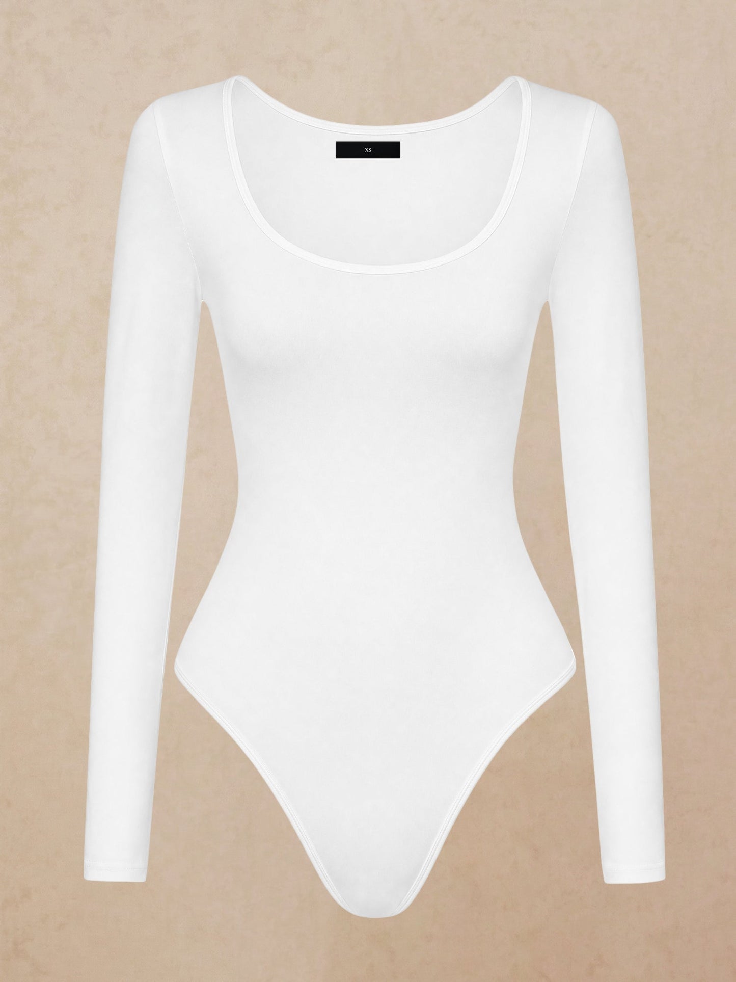 Solid Color Long Sleeves U Neck Casual Bodysuit
