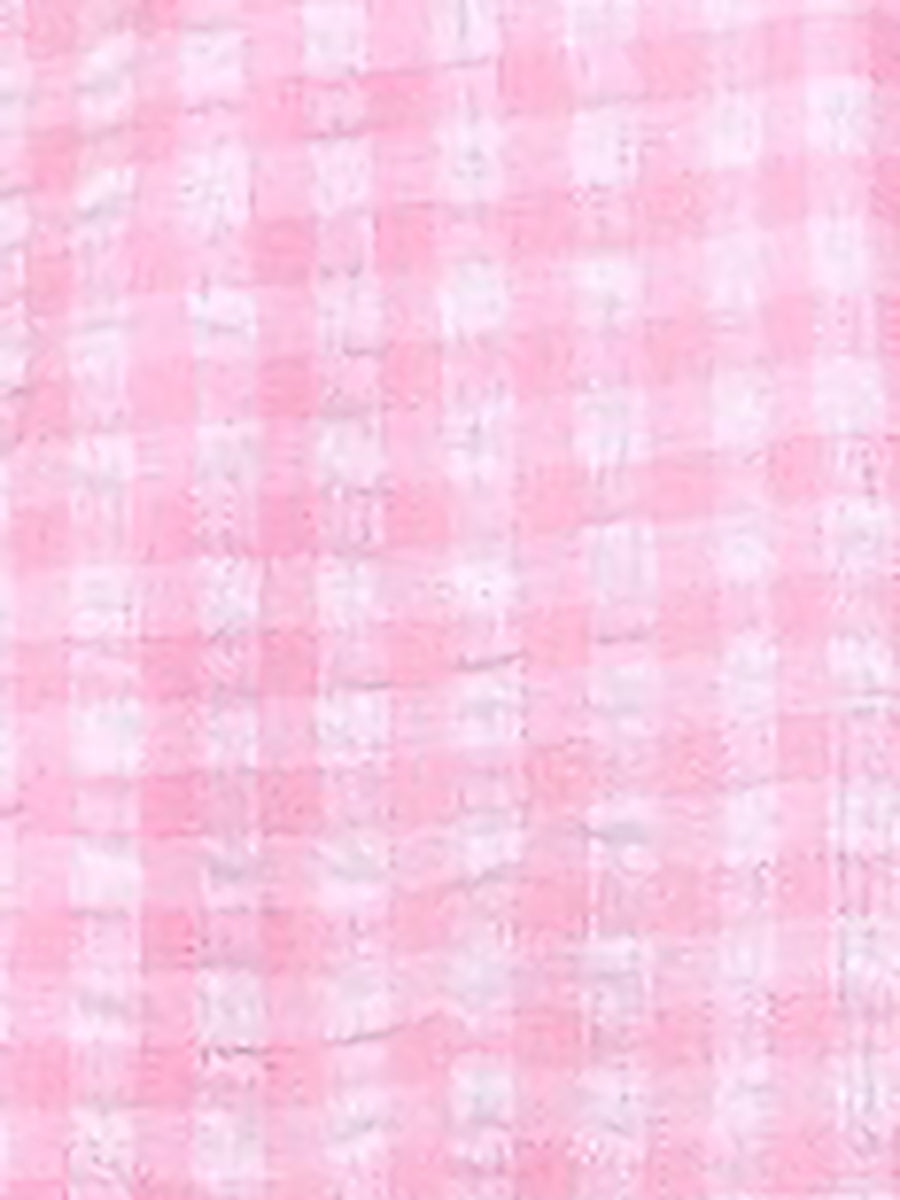 Gingham Sleeveless Lace-Up Ruffled Mini A-Line Dress
