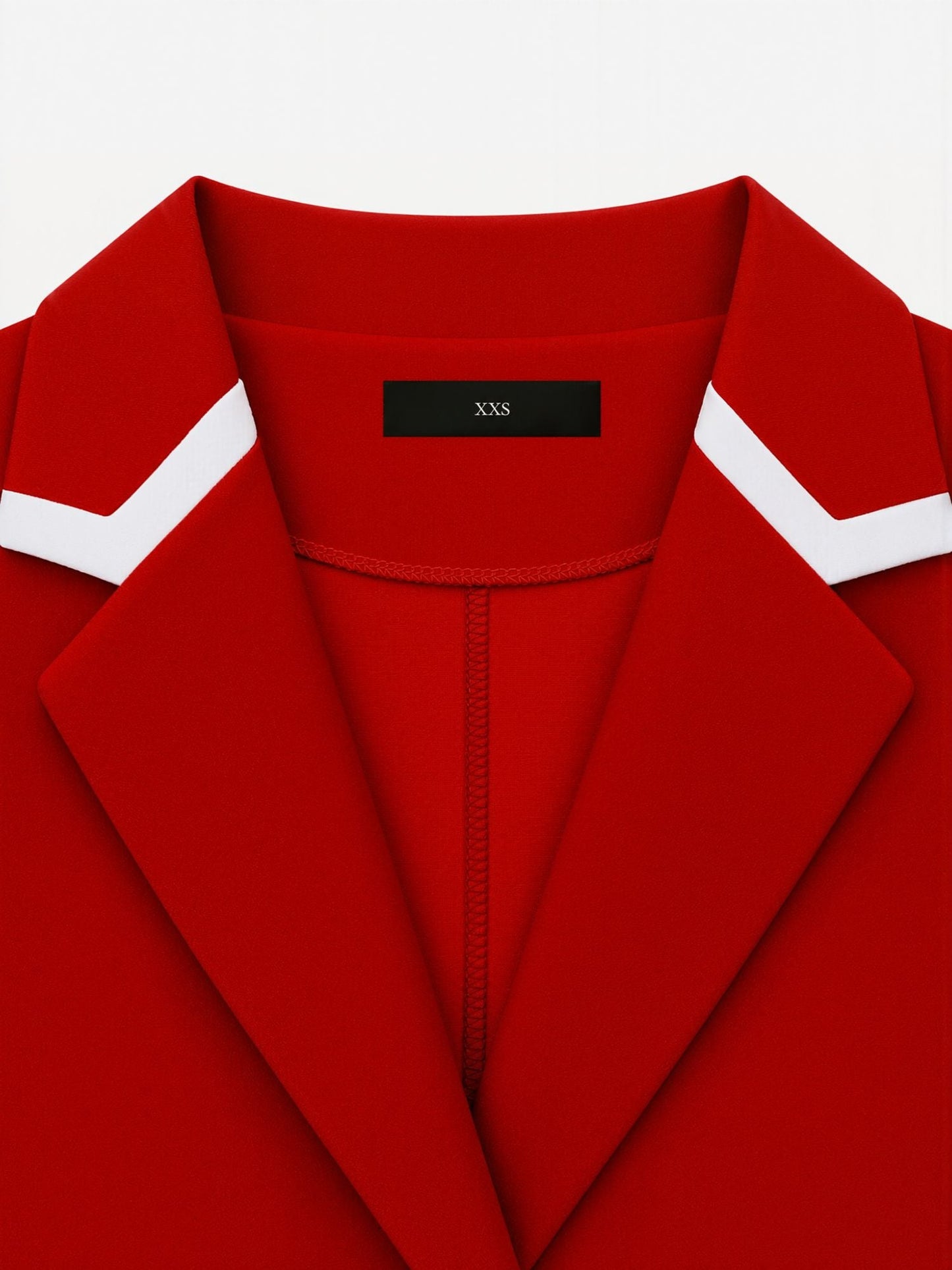 Notched Lapel Pleated Colorblock Belted Midi Dress