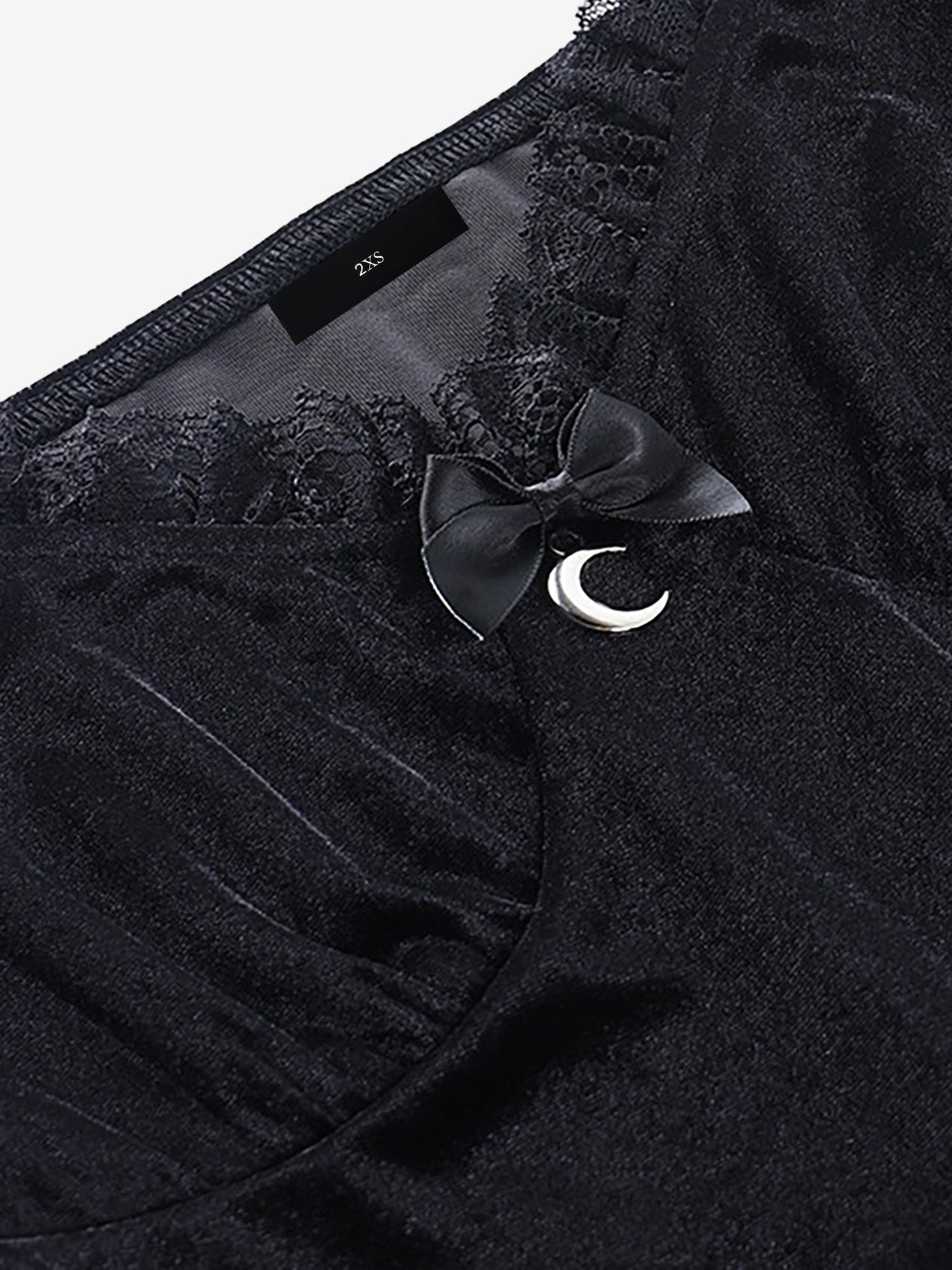 Halloween Lace Velvet Patchwork A-Line Mini Dress