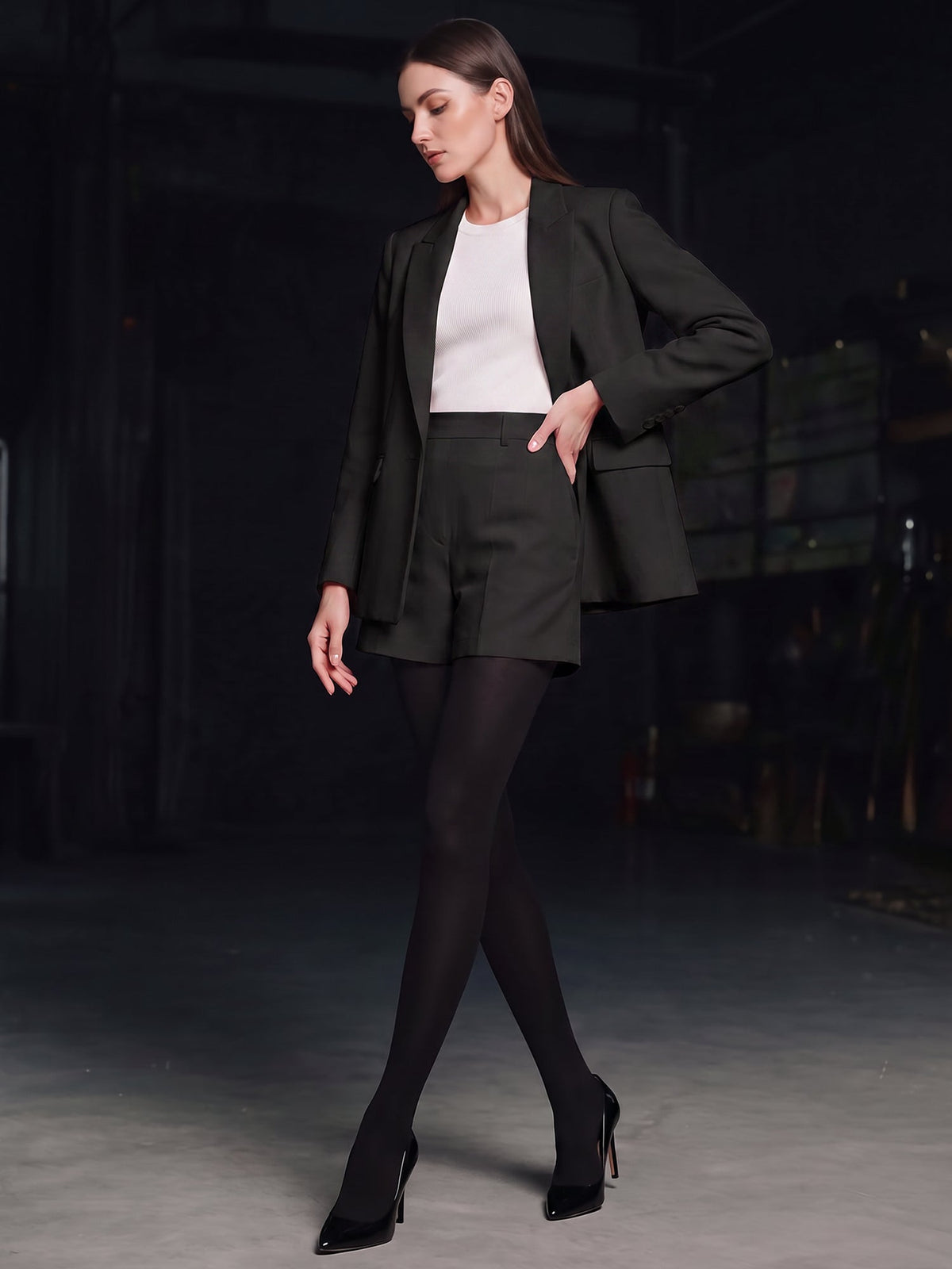80D Solid Color Semi-Sheer Pantyhose