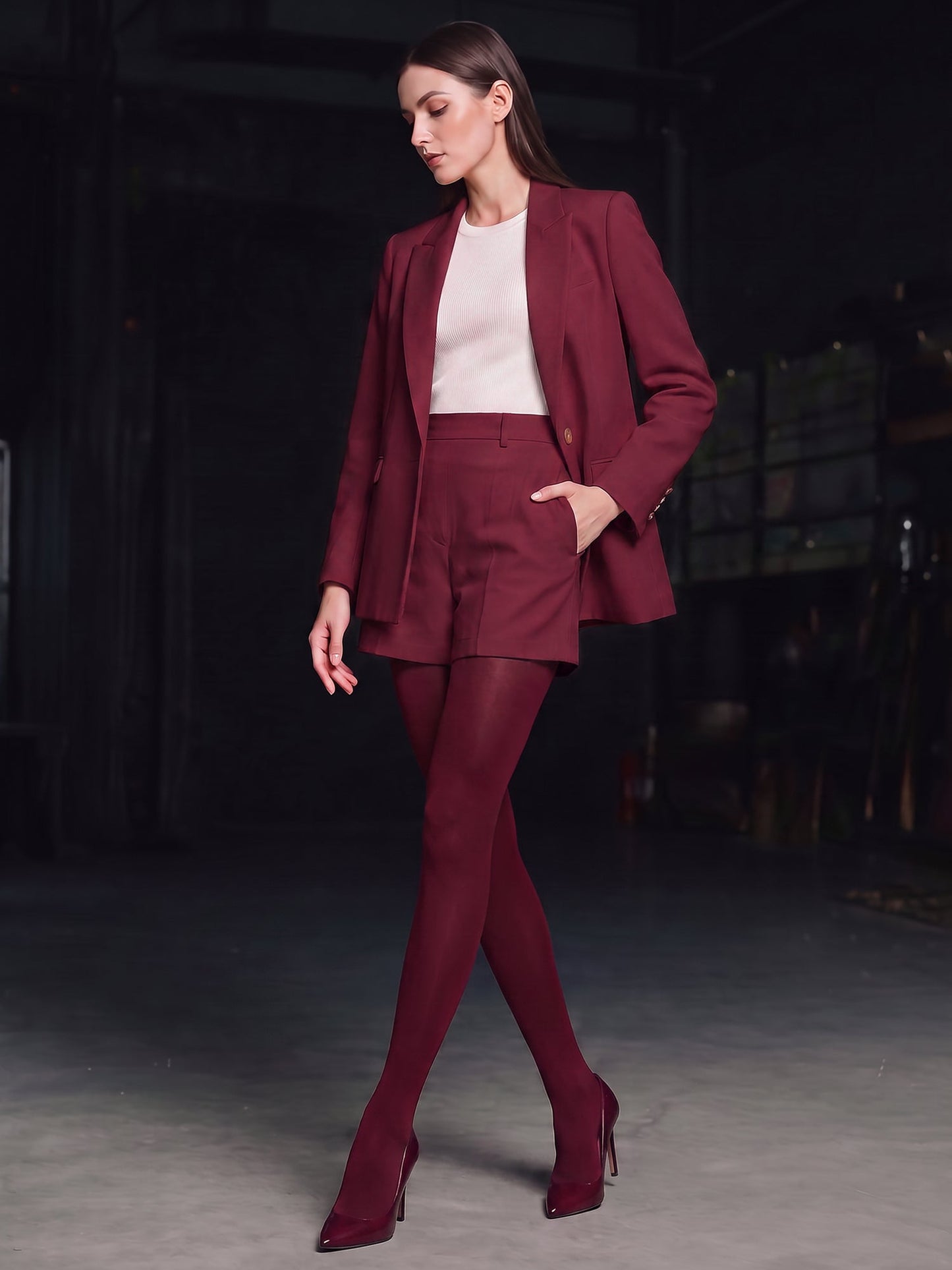 80D Solid Color Semi-Sheer Pantyhose