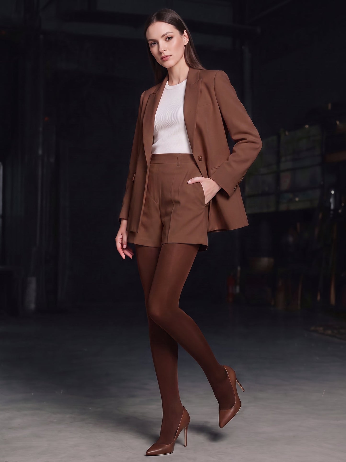80D Solid Color Semi-Sheer Pantyhose