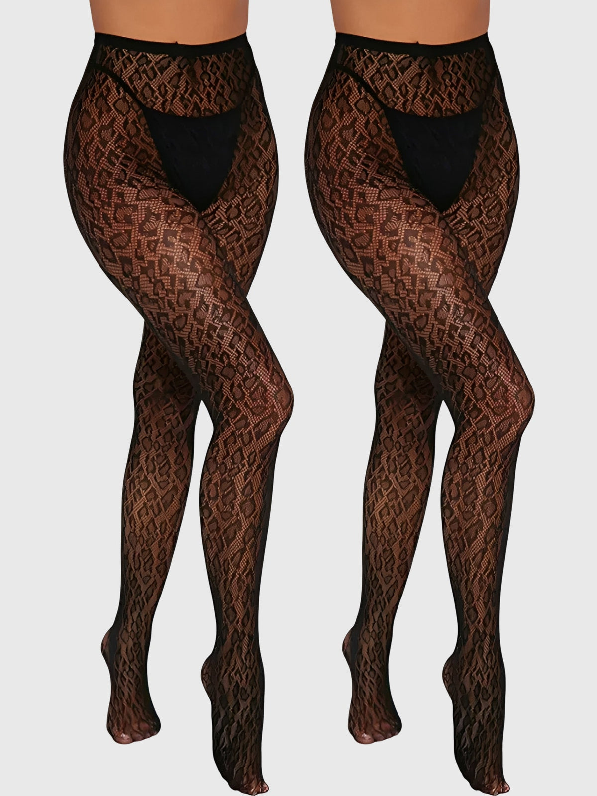 2 Pairs Halloween Leopard Fishnet Sheer Pantyhose