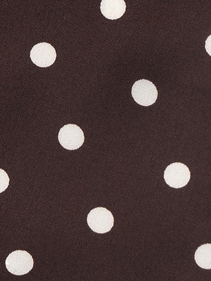 Square Neck Polka Dots Mesh Puff Sleeves Maxi Dress