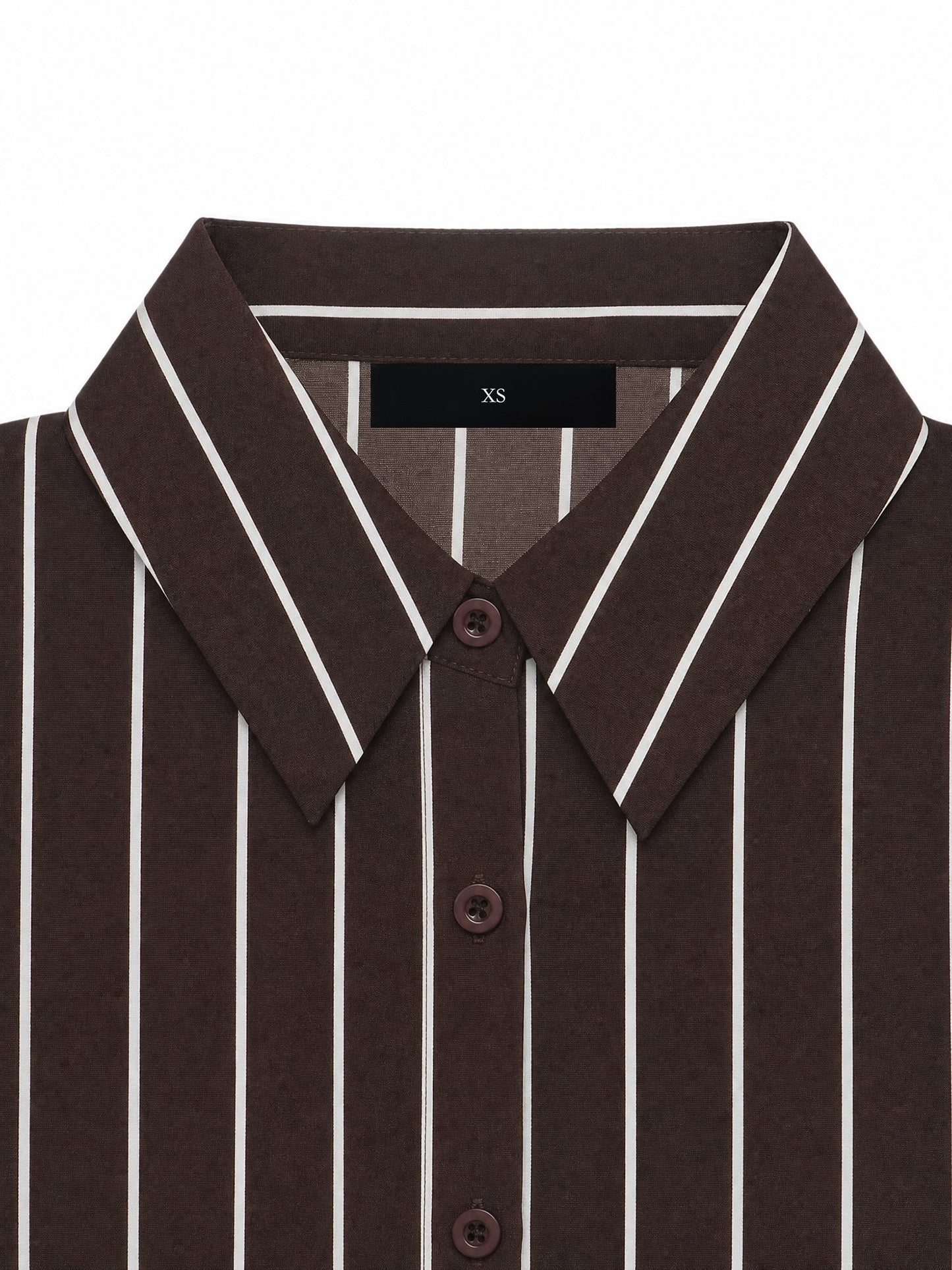 Striped Long Sleeves Belted Maxi Shirt Dress