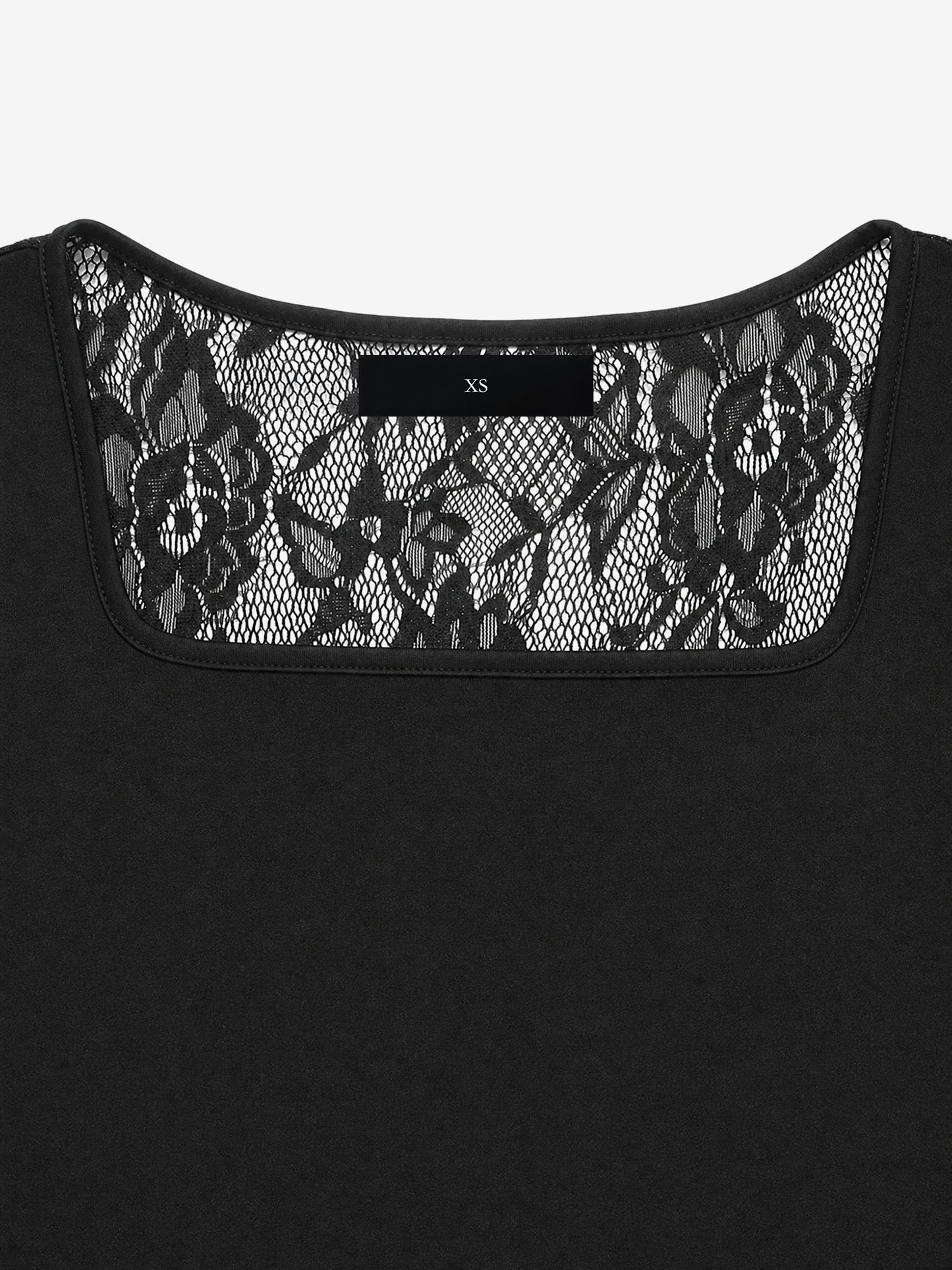 Square Neck Sheer Lace Long Sleeves A-Line Dress