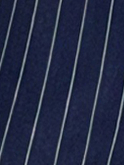 Vertical Striped Long Sleeve Smocked Waist Maxi Dress