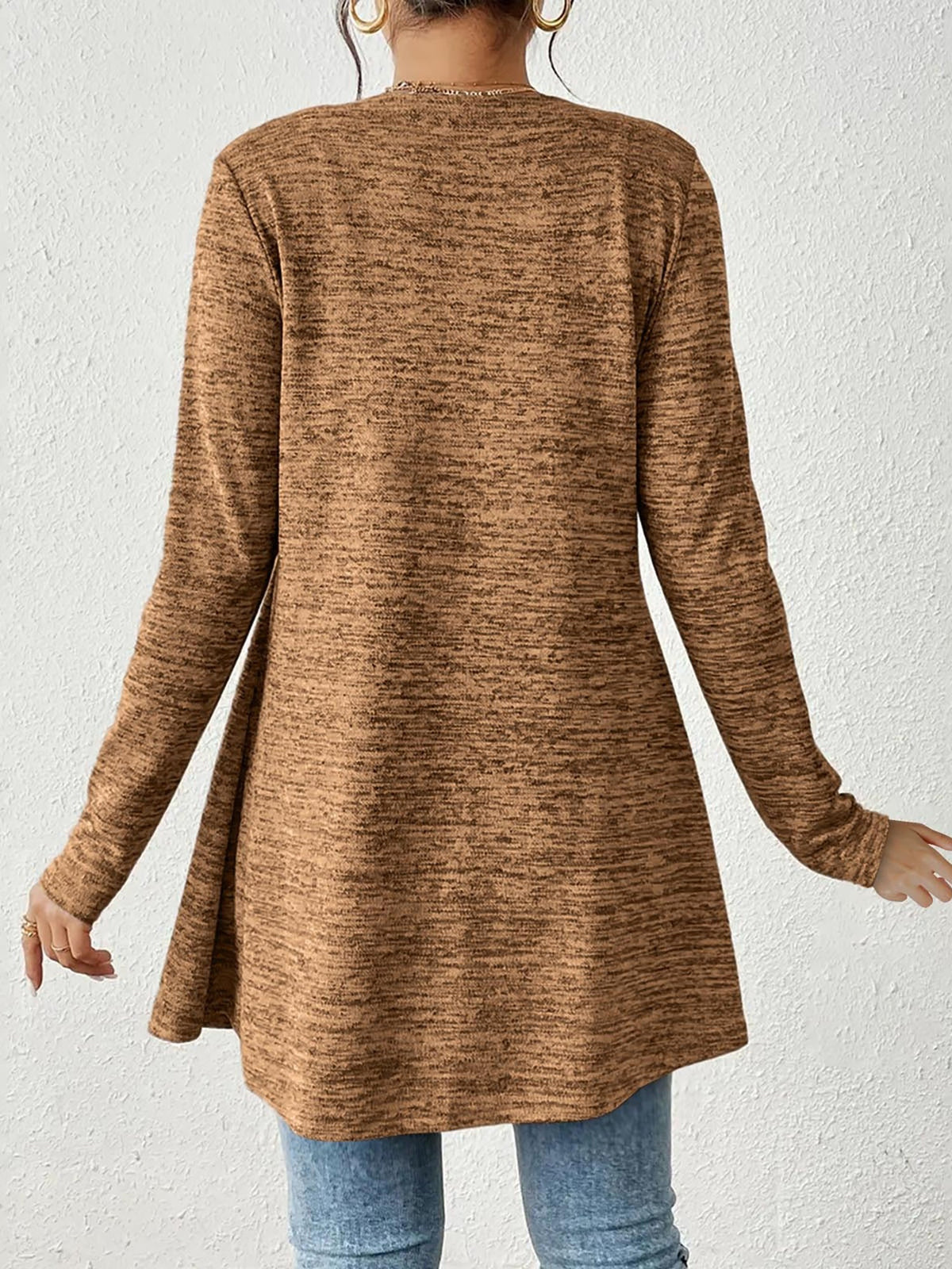 Long Sleeves Lace-Up Open Front Casual Jacket