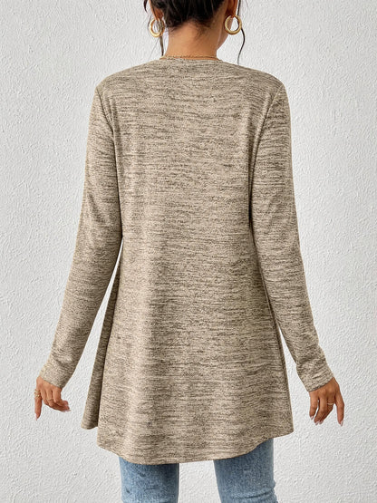 Long Sleeves Lace-Up Open Front Casual Jacket
