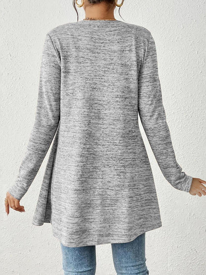Long Sleeves Lace-Up Open Front Casual Jacket