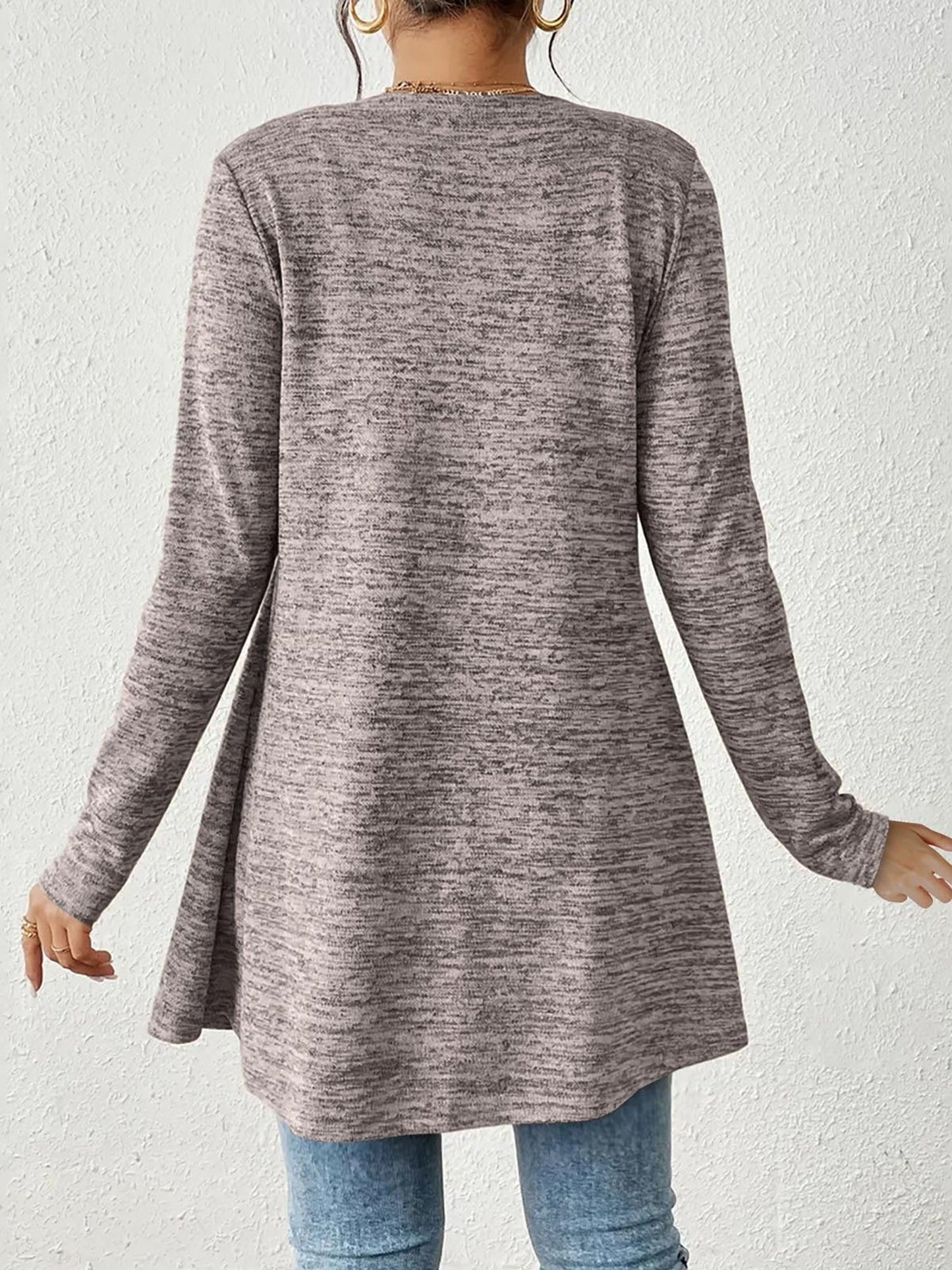 Long Sleeves Lace-Up Open Front Casual Jacket