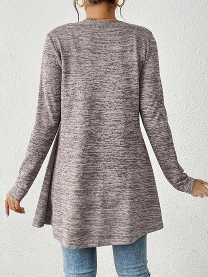 Long Sleeves Lace-Up Open Front Casual Jacket