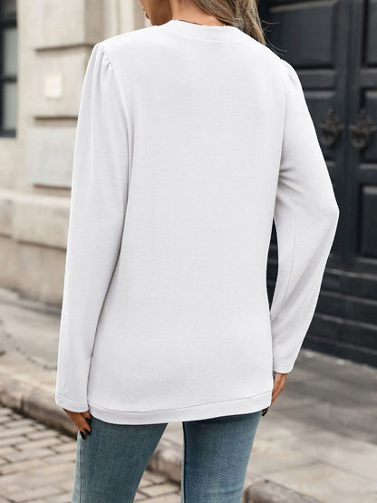 Solid Color Knitted Long Sleeve Casual Cardigan