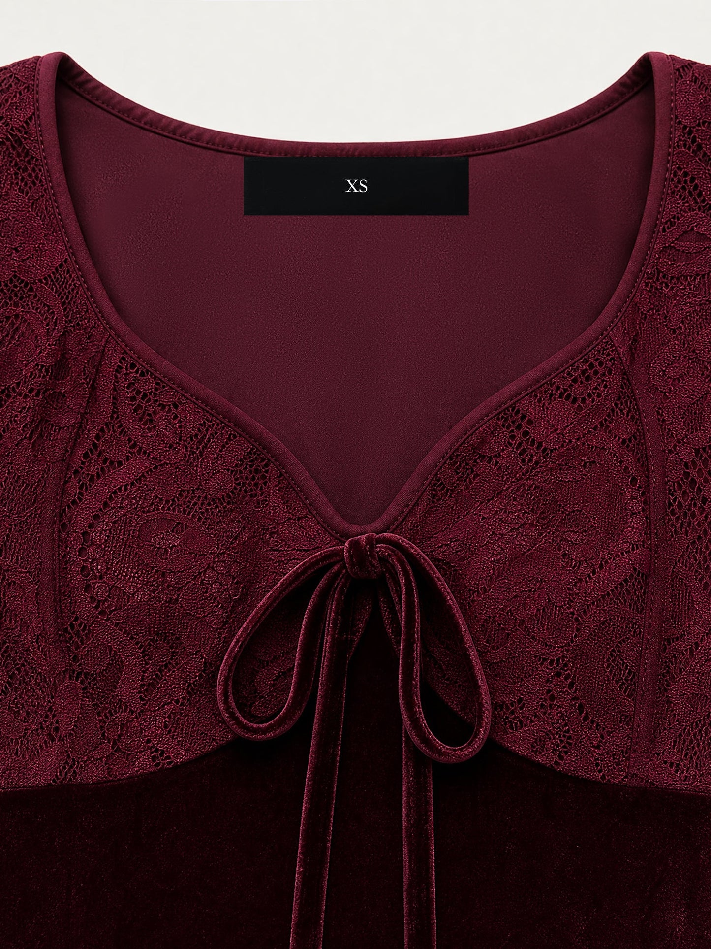 Lace Velvet Patchwork Bell Sleeves Mini A-Line Dress