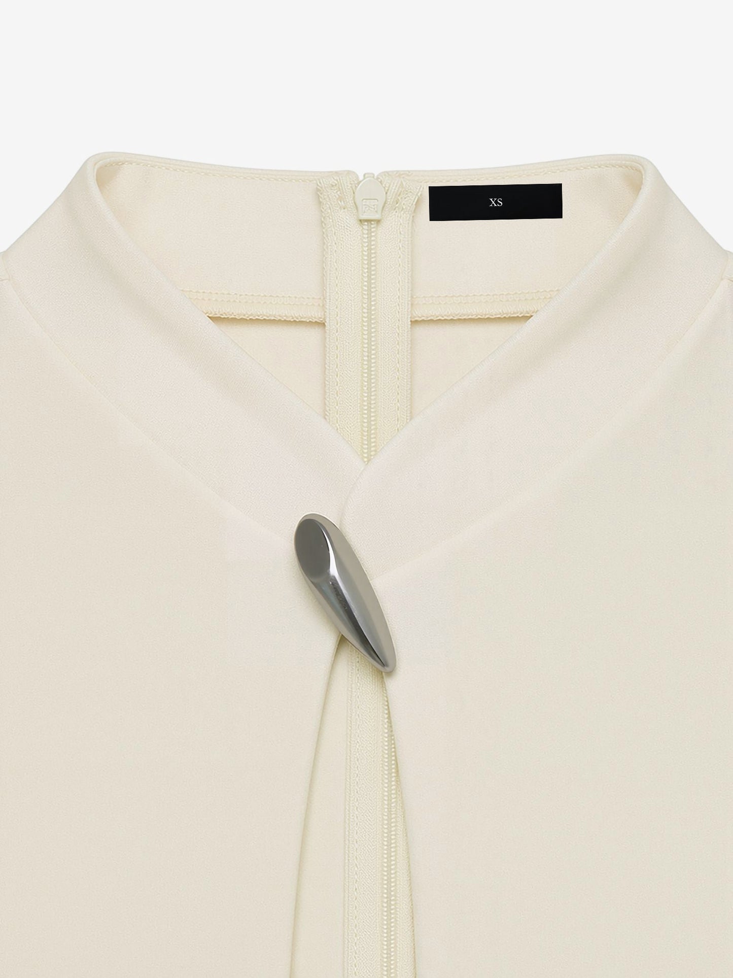 Mandarin Collar Puff Sleeves A-Line Mini Dress