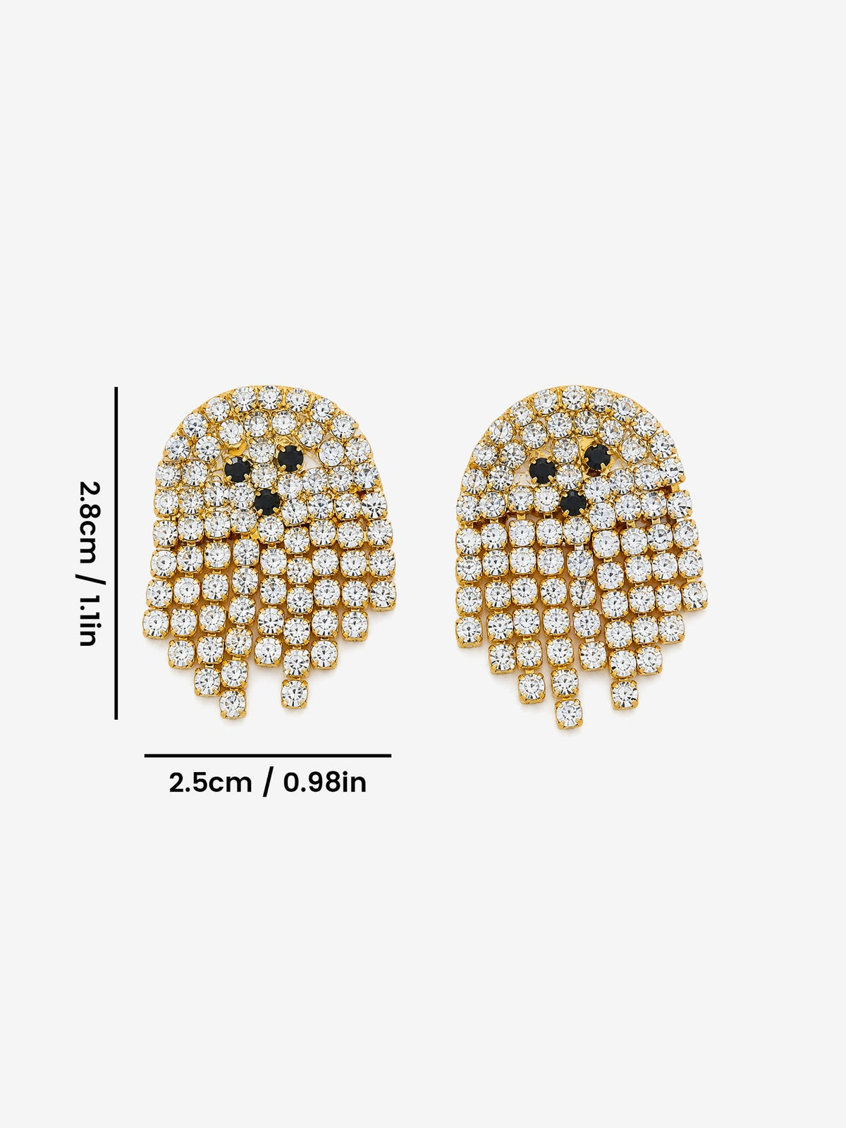 Halloween Tassel Cute Rhinestones Ghost Earrings