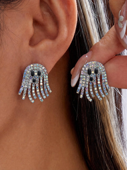 Halloween Tassel Cute Rhinestones Ghost Earrings