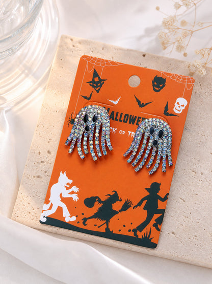 Halloween Tassel Cute Rhinestones Ghost Earrings