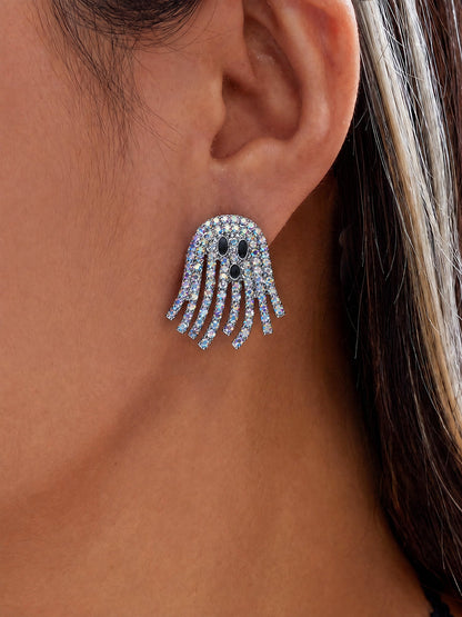Halloween Tassel Cute Rhinestones Ghost Earrings