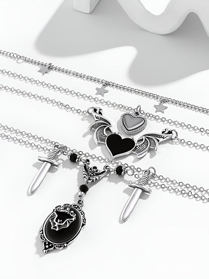 Steampunk Pendant Multi-Layer Halloween Necklace