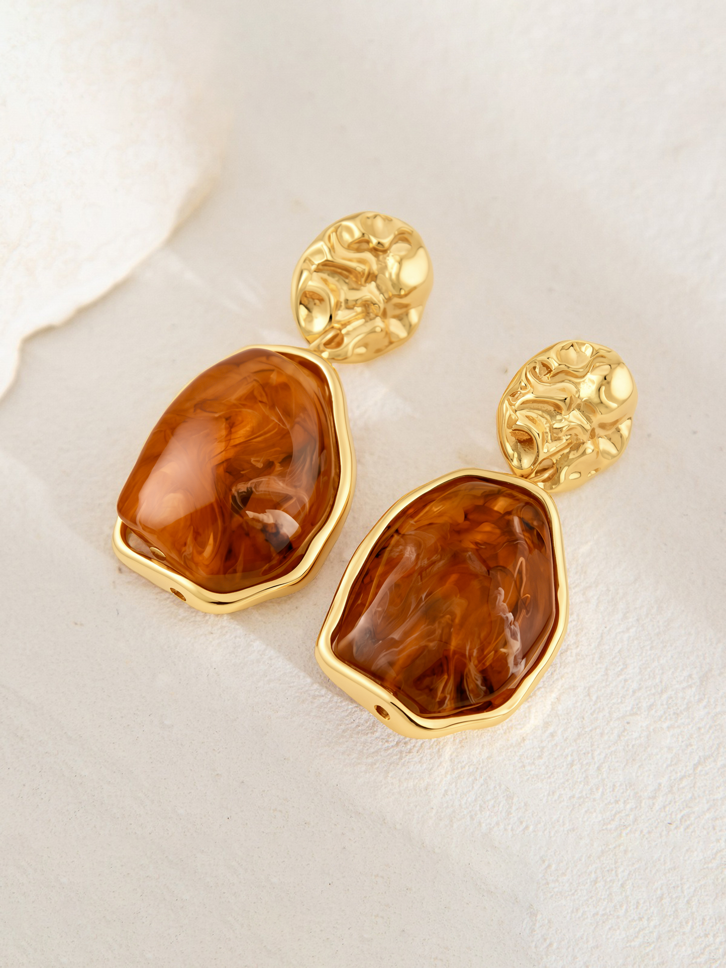 Irregular Baroque Imitation Gemstone Earrings