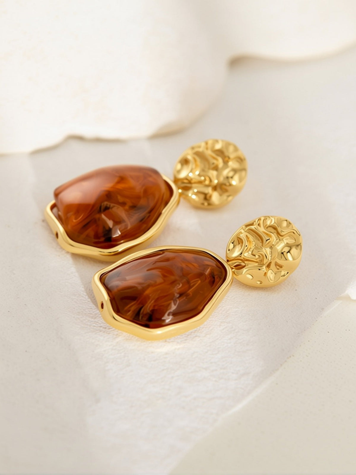 Irregular Baroque Imitation Gemstone Earrings