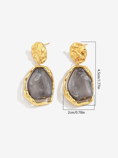 Irregular Baroque Imitation Gemstone Earrings