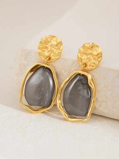 Irregular Baroque Imitation Gemstone Earrings