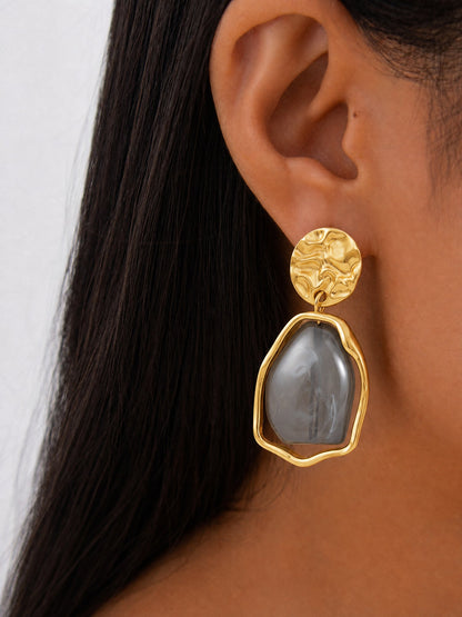 Irregular Baroque Imitation Gemstone Earrings