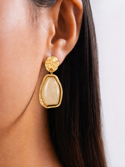 Irregular Baroque Imitation Gemstone Earrings