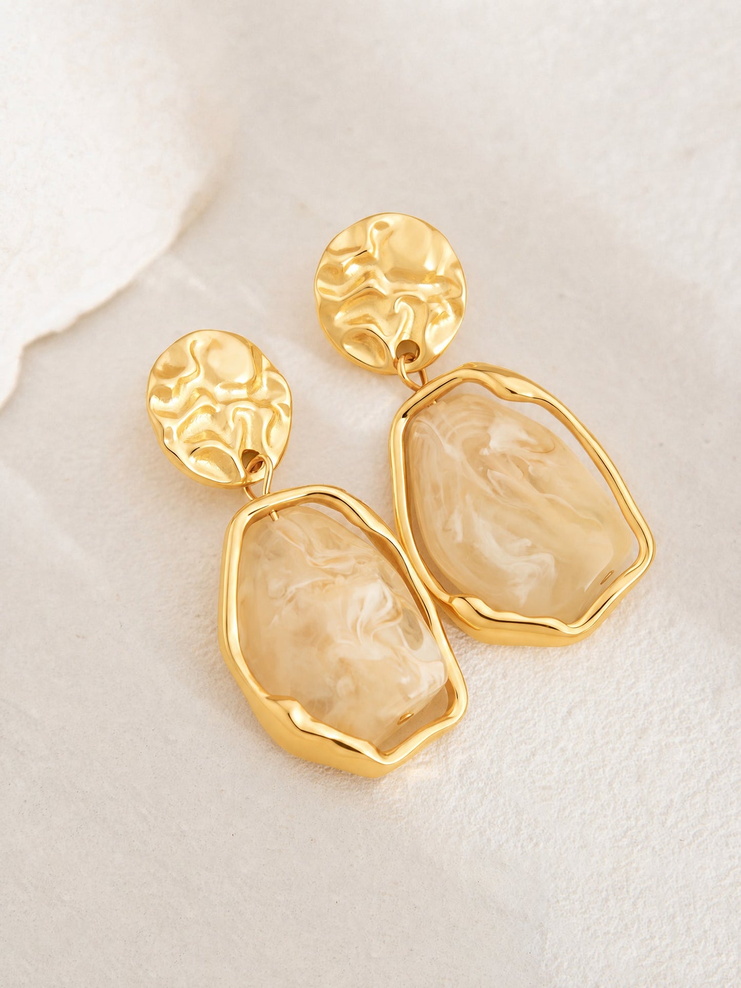 Irregular Baroque Imitation Gemstone Earrings