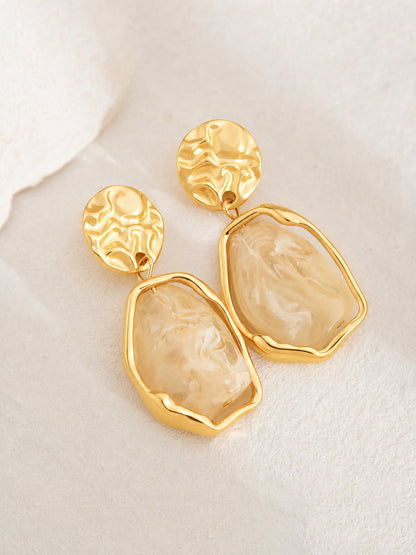 Irregular Baroque Imitation Gemstone Earrings