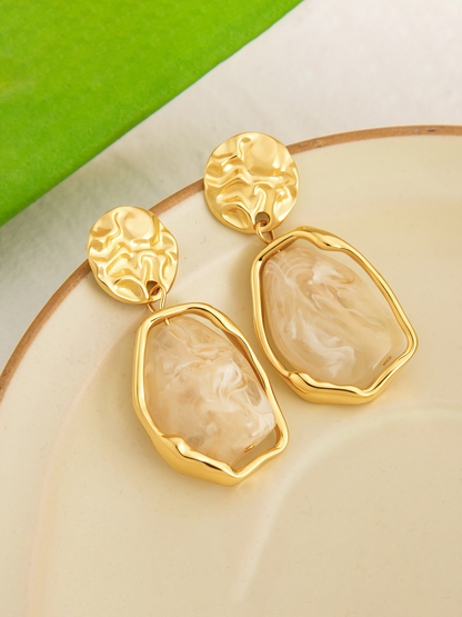 Irregular Baroque Imitation Gemstone Earrings