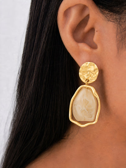 Irregular Baroque Imitation Gemstone Earrings