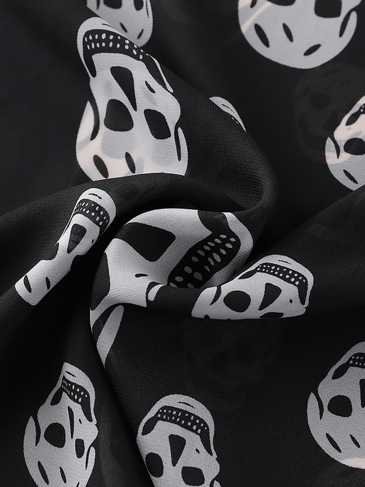 Halloween Skull Printed Chiffon Long Scarf