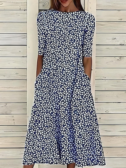 Xylara - Soft-Touch Floral Midi Dress