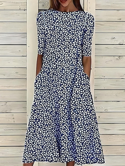 Xylara - Soft-Touch Floral Midi Dress