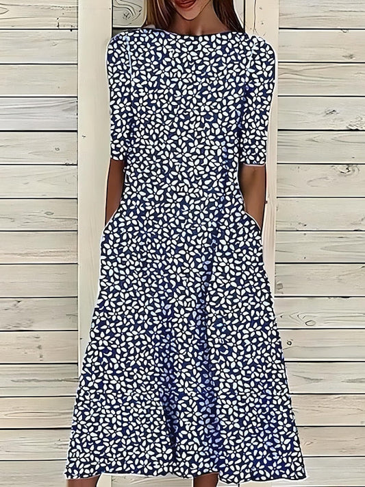 Xylara - Soft-Touch Floral Midi Dress